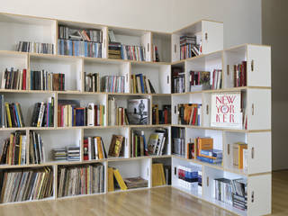 Librerías grandes modulares en Barcelona, BrickBox - Estanterías Modulares BrickBox - Estanterías Modulares Livings de estilo minimalista Contrachapado Blanco