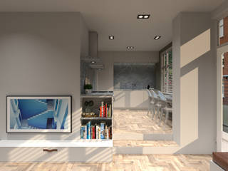 3D Visualisatie - Rotterdam, Spijker Design Studio Spijker Design Studio Salas de estar modernas
