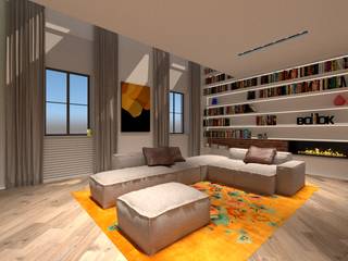 3D Visualisatie - Milaan, Spijker Design Studio Spijker Design Studio Вітальня