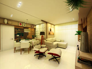 Apartamento Jardim Tropical, VR Arquitetura VR Arquitetura Living room