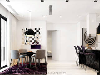French contemporary style at Duxrton, Singapore Carpentry Interior Design Pte Ltd Singapore Carpentry Interior Design Pte Ltd Country style living room