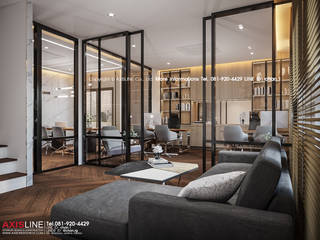 Interior design : ออกแบบตกแต่งภายใน Perspective3D (คุณคุณณัฐธยาน์) , บริษัทแอคซิสลาย จำกัด บริษัทแอคซิสลาย จำกัด Paysagisme d'intérieur Aluminium/Zinc
