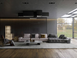 Визуализация интерьера гостиной., Aleksandra Kostyuchkova Aleksandra Kostyuchkova Minimalist living room