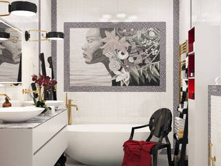 Проект ванной комнаты в парижском стиле в ЖК «Донской Олимп», Архитектурное бюро «Парижские интерьеры» Архитектурное бюро «Парижские интерьеры» Classic style bathroom