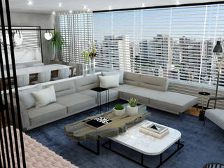 Apartamento C, ZOMA Arquitetura ZOMA Arquitetura Modern living room
