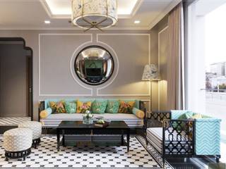 Nội thất phong cách Đông Dương với sắc xanh độc đáo, ICON INTERIOR ICON INTERIOR Living room