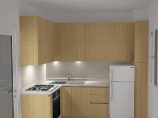 Progetto per una cucina in laminato a Brescia, G&S INTERIOR DESIGN G&S INTERIOR DESIGN Dapur Modern Kayu Wood effect