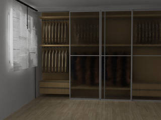 Progetto di una cabina armadio a Laives, Bolzano, G&S INTERIOR DESIGN G&S INTERIOR DESIGN Moderne kleedkamers Hout Hout