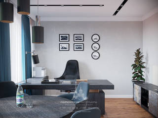 Дизайн небольшого офиса в современном стиле, Архитектурное бюро «Парижские интерьеры» Архитектурное бюро «Парижские интерьеры» Study/office