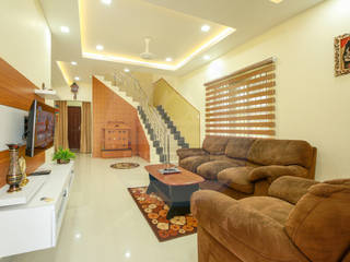 Famous Architects & Interior Designers in Kerala, Monnaie Architects & Interiors Monnaie Architects & Interiors Klassische Wohnzimmer