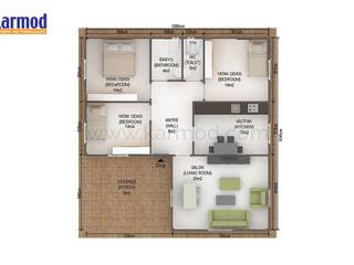 Karmod 107 m2 Prefabricated House, KARMOD PREFABRICATED TECHNOLOGIES KARMOD PREFABRICATED TECHNOLOGIES