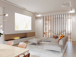 Апартаменты Latten Light, Suiten7 Suiten7 Living room Copper/Bronze/Brass White