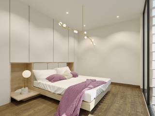 Casa San Ramón , TW/A Architectural Group TW/A Architectural Group 寝室ベッド＆ヘッドボード 木 白色