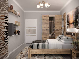 Дизайн спальни в квартире (два варианта) по ул. Кореновская, г.Краснодар, Студия интерьерного дизайна happy.design Студия интерьерного дизайна happy.design Bedroom