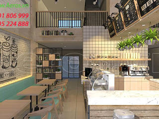 Thiet ke thi cong quan cafe Blue White - Quan 3, xuongmocso1 xuongmocso1 Commercial spaces