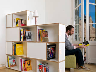 Estanterías como separadores de ambientes, BrickBox - Estanterías Modulares BrickBox - Estanterías Modulares Salones de estilo minimalista