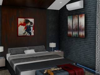 Спальня с высоким потолком, ТруАрт ТруАрт Bedroom