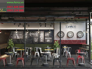 Thiet ke quan thi cong quan cafe Mechanic on Duty - Binh Tan, xuongmocso1 xuongmocso1 Commercial spaces