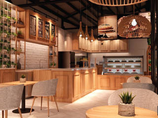 Bakery Cafe' and Souvenir Shop, IDC-INNHOME DESIGN AND CONSTRUCTION IDC-INNHOME DESIGN AND CONSTRUCTION インテリアガーデン 合板（ベニヤ板）