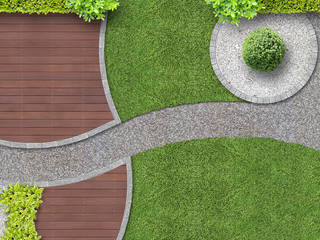 Diseño de jardines por Klausroom, Klausroom Klausroom Front yard Wood Wood effect