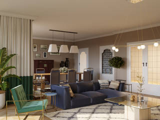 Diseño interior de un salón y comedor, Isabel Gomez Interiors Isabel Gomez Interiors Eclectic style living room