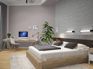 Дизайн квартиры в эклектичном стиле, B&D B&D Dormitorios de estilo ecléctico