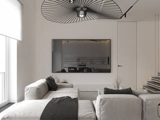 UI025, YOUSUPOVA YOUSUPOVA Minimalistische Wohnzimmer
