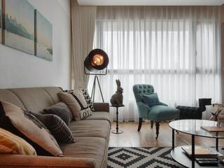 美式新古典風帶有飯店度假感的居所, 直方設計有限公司 直方設計有限公司 Living room