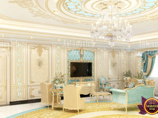 Elegant Gold Bedroom with Turquoise Accent, Luxury Antonovich Design Luxury Antonovich Design