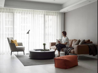 【靜】– 陳宅, 六木設計 六木設計 现代客厅設計點子、靈感 & 圖片