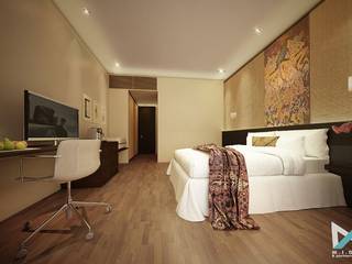 baliku hotel, midun and partners architect midun and partners architect Tropical style bedroom