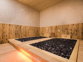 湯の花 -岩盤浴, 元作空間設計 元作空間設計 Powierzchnie handlowe