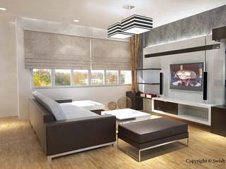 Typical HDB flat, Swish Design Works Swish Design Works Living room