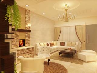 HAUZ KHAS HOUSE PROJECT BY MAD DESIGN, MAD Design MAD Design Rustic style living room