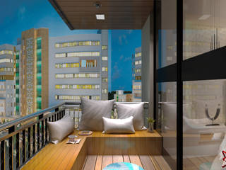 Apartment Project @Palm terrace drives by MAD DESIGN, MAD Design MAD Design ベランダ