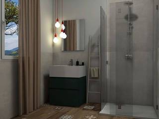 Bagno moderno con Cementine, Fratelli Pellizzari spa Fratelli Pellizzari spa حمام