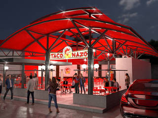 Taconazo Tijuana, URBAO Arquitectos URBAO Arquitectos Espacios comerciales Hierro/Acero