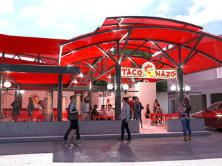 Taconazo Tijuana, URBAO Arquitectos URBAO Arquitectos Espacios comerciales Hierro/Acero