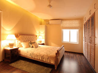 Apartment, Hyderabad, Saloni Narayankar Interiors Saloni Narayankar Interiors Rustikale Schlafzimmer