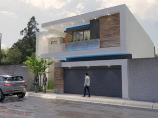 Residencia del Rio, Tijuana, México, URBAO Arquitectos URBAO Arquitectos 일세대용 주택 콘크리트