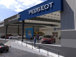 Carmart Renault Peaugeot, Ensenada, Mexico, URBAO Arquitectos URBAO Arquitectos مساحات تجارية ألمنيوم/ زنك