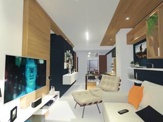 Sala Moderna e Funcional, Arquitetura Sônia Beltrão & associados Arquitetura Sônia Beltrão & associados Living room Wood Wood effect