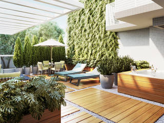 Terraços e Sacadas, Triple Arquitetura Inteligente Triple Arquitetura Inteligente Modern style balcony, porch & terrace