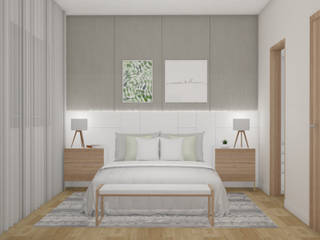 JL - Quarto Casal, Tric Studio Arquitetura Tric Studio Arquitetura Kamar tidur kecil