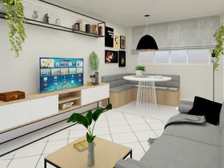 Projeto Online - Sala de Estar Minimalista , La Decora La Decora Minimalist living room