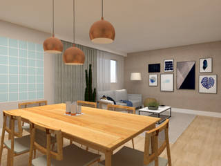 Projeto Online - ​Salas Estar e Jantar Natural, La Decora La Decora Modern Dining Room