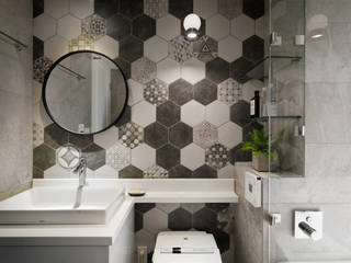 比鄰5之2, 創喜設計 創喜設計 Scandinavian style bathrooms Tiles