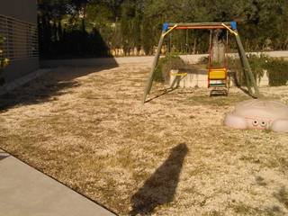 Proceso de instalación de césped artificial Albergrass para una obra en la ciudad de Ibi, Alicante, Albergrass césped tecnológico Albergrass césped tecnológico