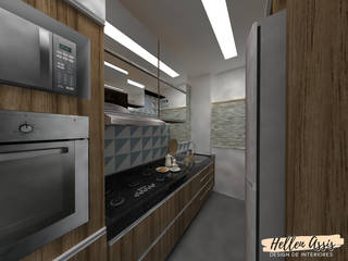 Cozinha Pequena Apartamento, Hellen Assis - Designer de Interiores Hellen Assis - Designer de Interiores Кухонные блоки МДФ