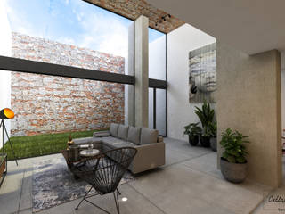 Loft Industrial en Puebla, Citlali Villarreal Interiorismo & Diseño Citlali Villarreal Interiorismo & Diseño Industrial style living room
